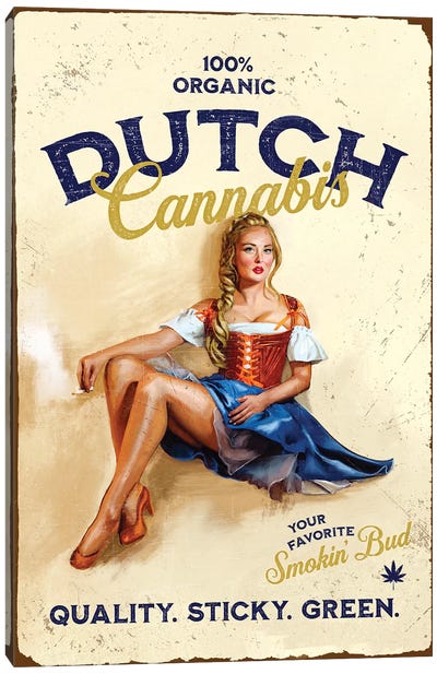 Dutch Cannabis Canvas Art Print - Vintage Posters