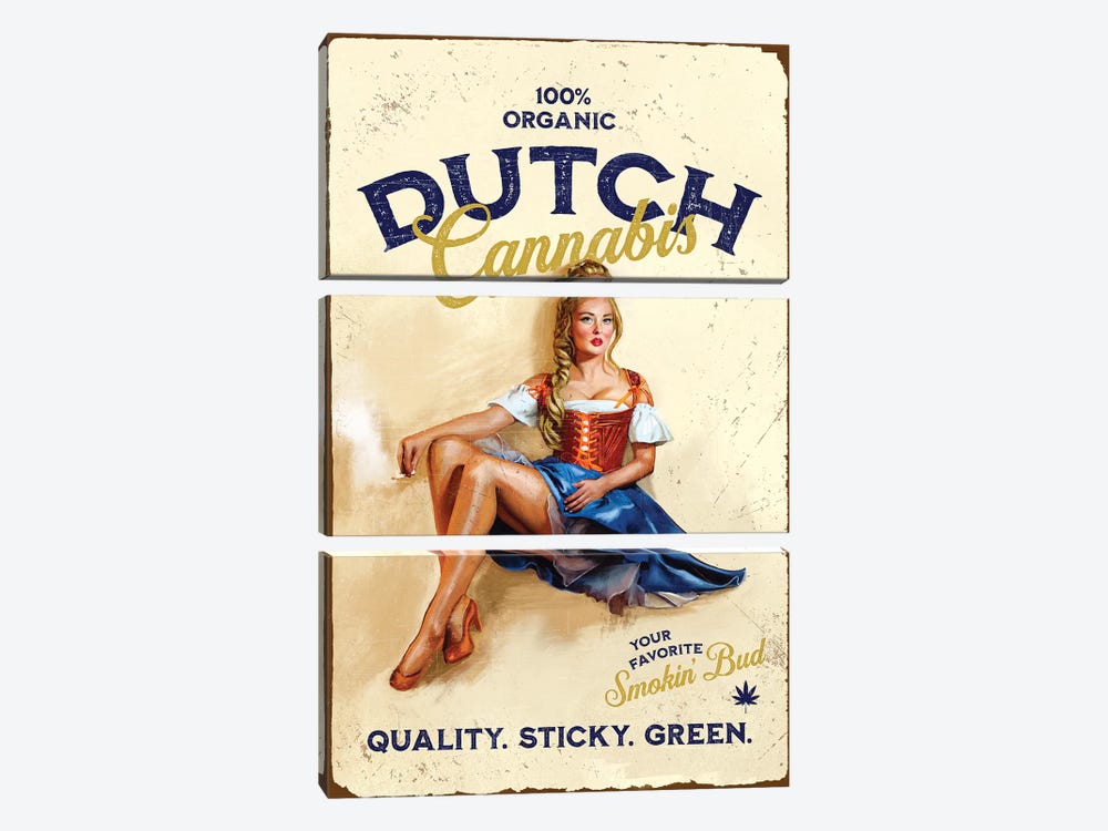 Dutch Cannabis by The Whiskey Ginger 3-piece Canvas Wall Art