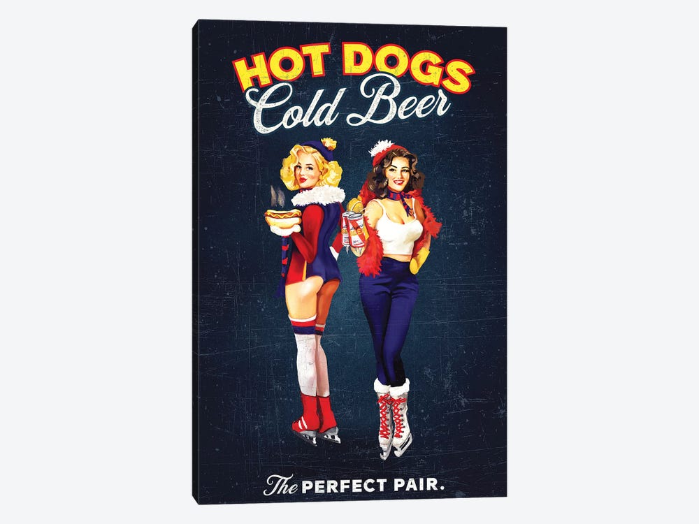 Hot Dogs Beer Hockey by The Whiskey Ginger 1-piece Art Print