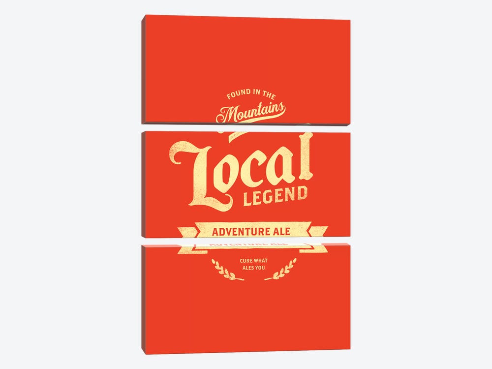 Man Cave Adventure Ale Red by The Whiskey Ginger 3-piece Art Print