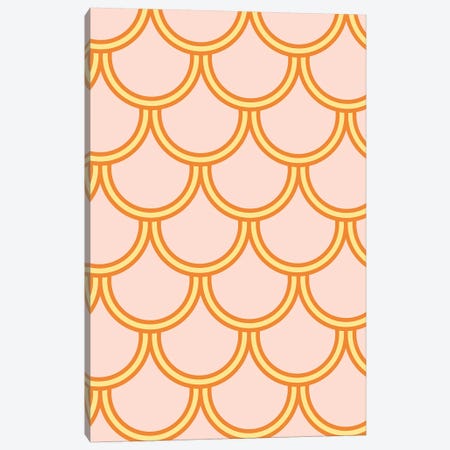 Mermaid Peach Scale Pattern Canvas Print #TWG45} by The Whiskey Ginger Art Print