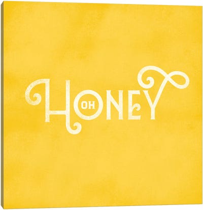 Oh Honey Lettering Lemon Canvas Art Print - The Whiskey Ginger