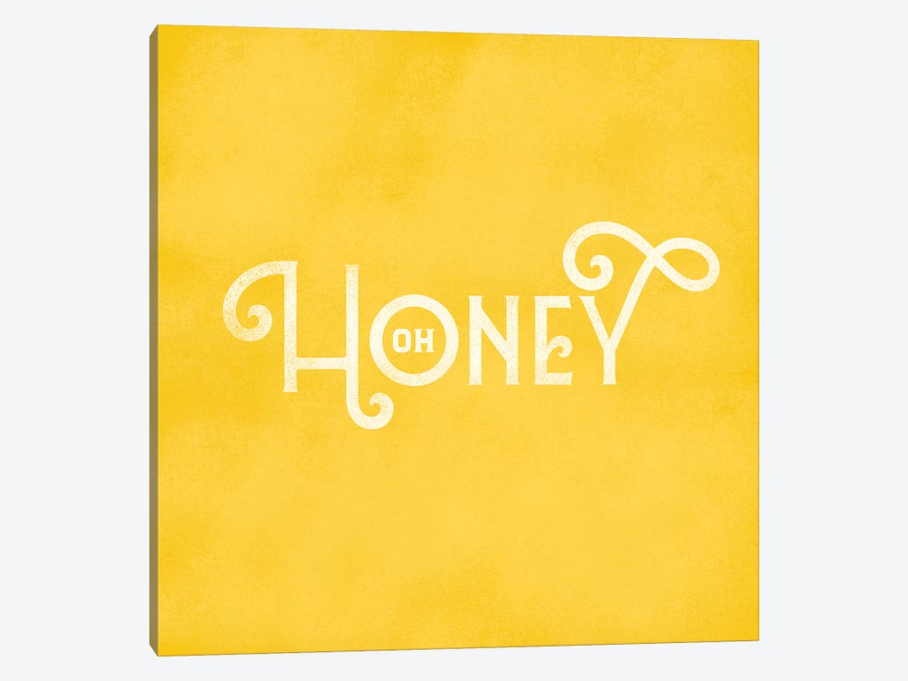 Oh Honey Lettering Lemon by The Whiskey Ginger 1-piece Canvas Art Print