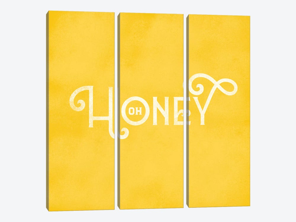 Oh Honey Lettering Lemon by The Whiskey Ginger 3-piece Art Print