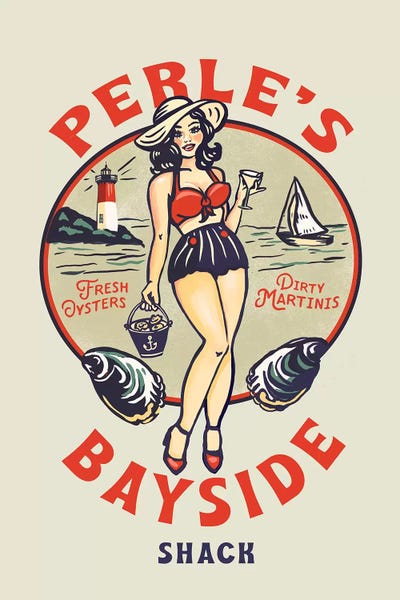 Vintage Kitchen Posters: Oyster Bayside by The Whiskey Ginger