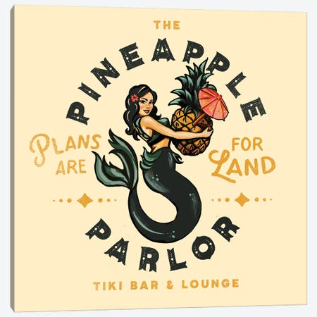 Pineapple Parlor Canvas Print #TWG66} by The Whiskey Ginger Art Print