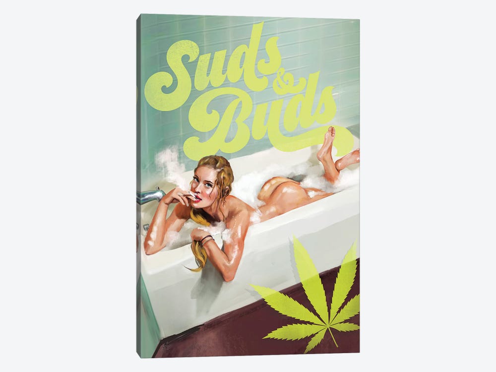 Suds Buds Cannabis Risque 1-piece Art Print