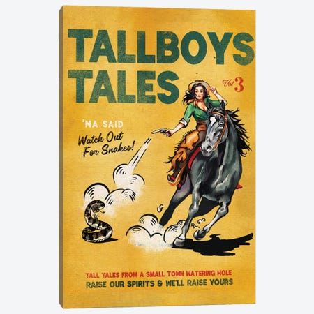 Tallboys Tales Sharmless Snakes Cover Canvas Print #TWG76} by The Whiskey Ginger Canvas Artwork