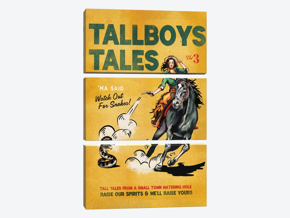 Tallboys Tales Sharmless Snakes Cover by The Whiskey Ginger 3-piece Canvas Wall Art