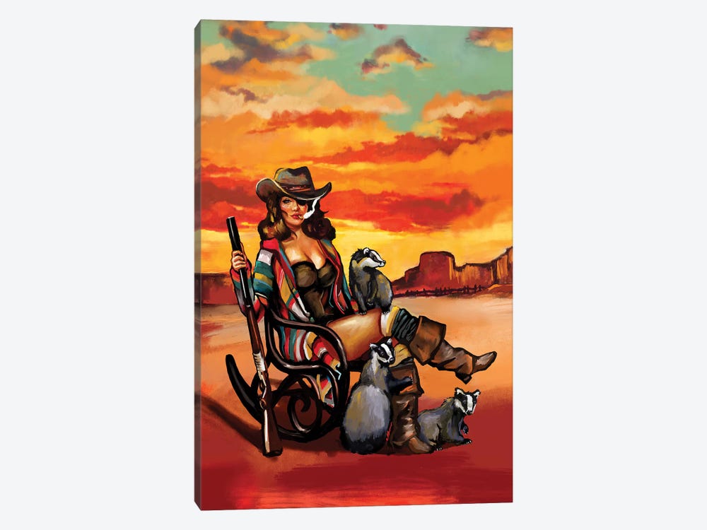 Tequila Sunrise Badger by The Whiskey Ginger 1-piece Canvas Art Print