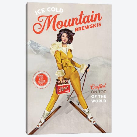 Apres Ski Mountain Brewski Canvas Print #TWG7} by The Whiskey Ginger Canvas Artwork
