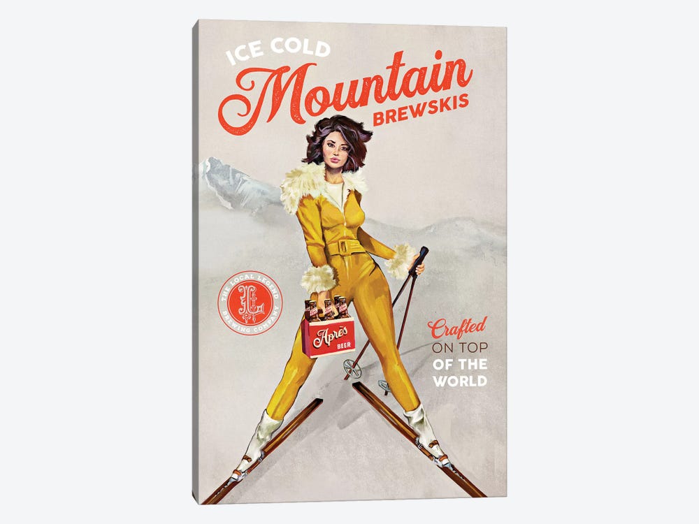 Apres Ski Mountain Brewski by The Whiskey Ginger 1-piece Canvas Print