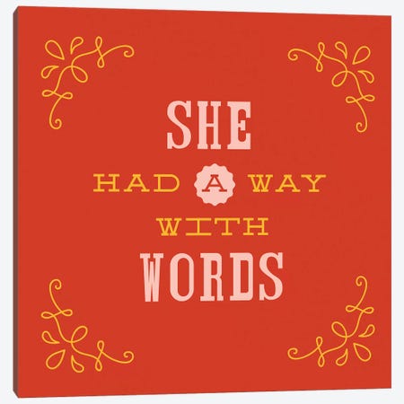Way With Words Lettering Canvas Print #TWG82} by The Whiskey Ginger Canvas Art