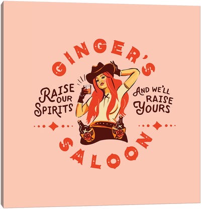 Western Ginger Saloon Canvas Art Print - The Whiskey Ginger