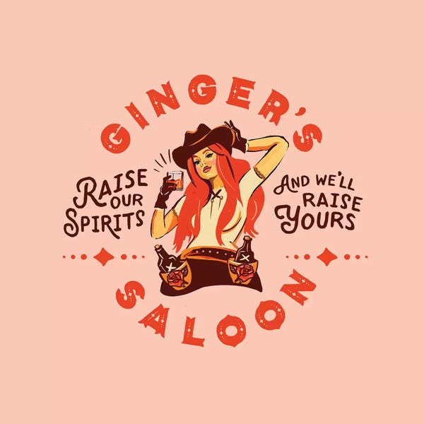 Vintage Kitchen Posters: Western Ginger Saloon by The Whiskey Ginger