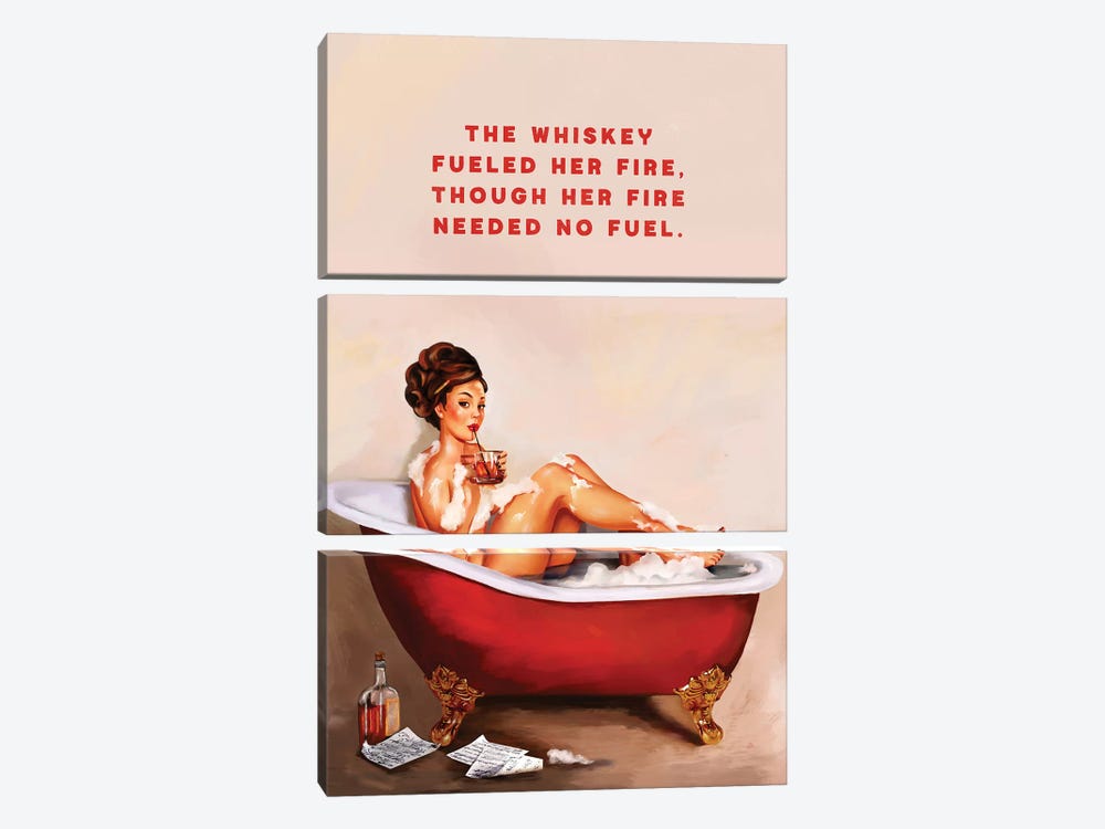Whiskey Fuel Fire Bath by The Whiskey Ginger 3-piece Canvas Artwork