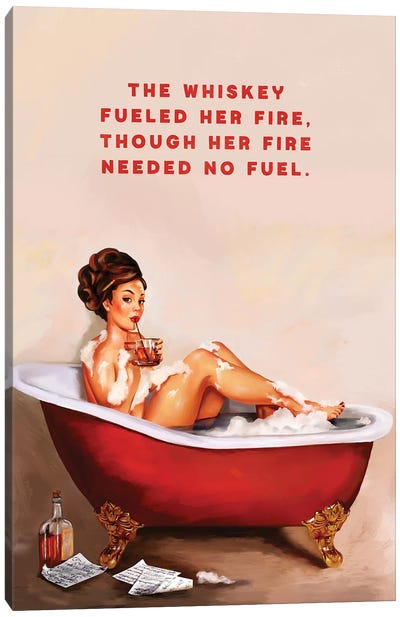 Whiskey Fuel Fire Bath Canvas Art Print - Bar Art