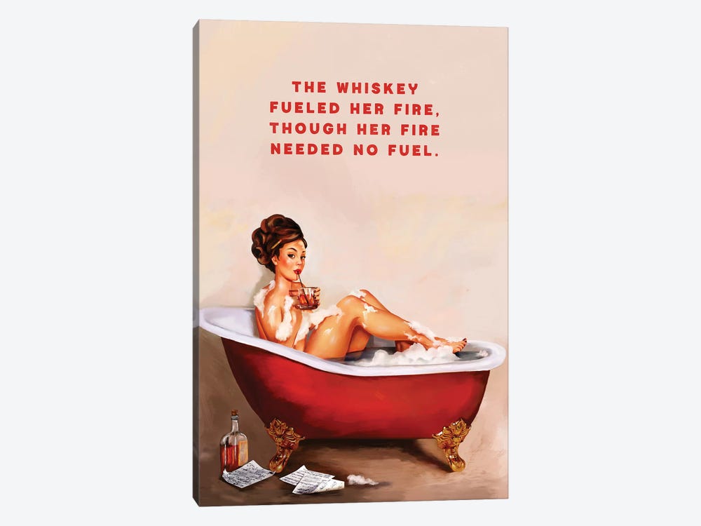 Whiskey Fuel Fire Bath by The Whiskey Ginger 1-piece Canvas Art