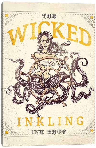 Wicked Inkling Octopus Lady Canvas Art Print - The Whiskey Ginger