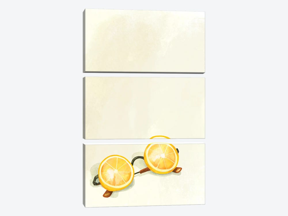 Lemon Sunglasses by The Whiskey Ginger 3-piece Canvas Art Print