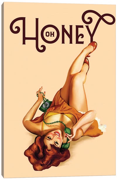 Oh Honey Telephone Ginger Canvas Art Print