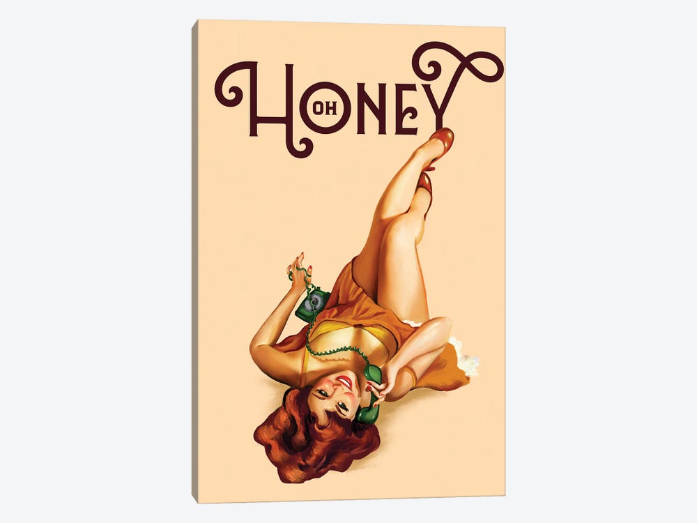 Oh Honey Telephone Ginger by The Whiskey Ginger 1-piece Canvas Print