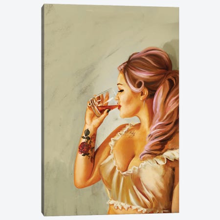 Pin Up Rose Tattoo Canvas Print #TWG98} by The Whiskey Ginger Canvas Art Print