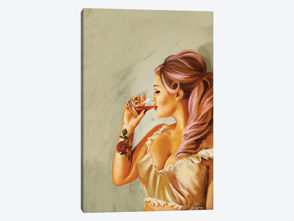 Pin Up Rose Tattoo by The Whiskey Ginger 1-piece Canvas Wall Art