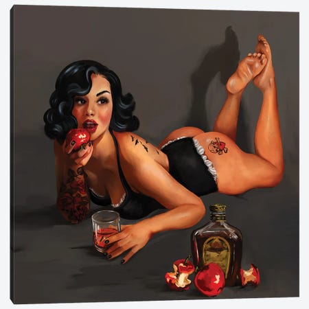 Poison Apple Pin Up Canvas Print #TWG99} by The Whiskey Ginger Canvas Print