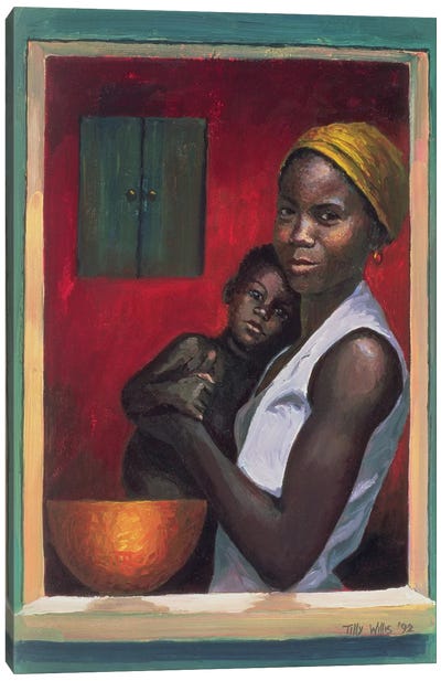 Through The Window Canvas Art Print - African Décor