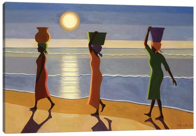 By The Beach Canvas Art Print - African Heritage Art