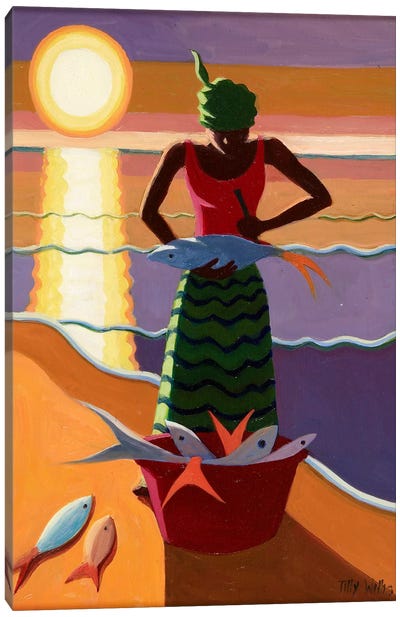 Fish Wife Canvas Art Print - African Heritage Art