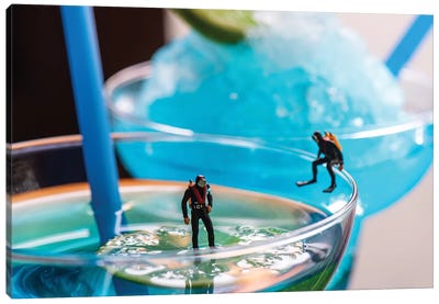 Cocktail Divers Canvas Art Print - Miniature Worlds