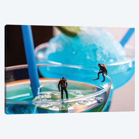 Cocktail Divers Canvas Print #TWL10} by Tiny Wasteland Canvas Artwork