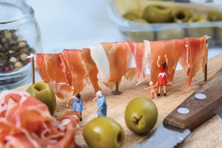 Drying Prosciutto by Tiny Wasteland wall art