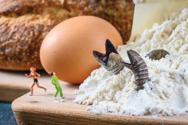 Action Figures: Flour Worms by Tiny Wasteland