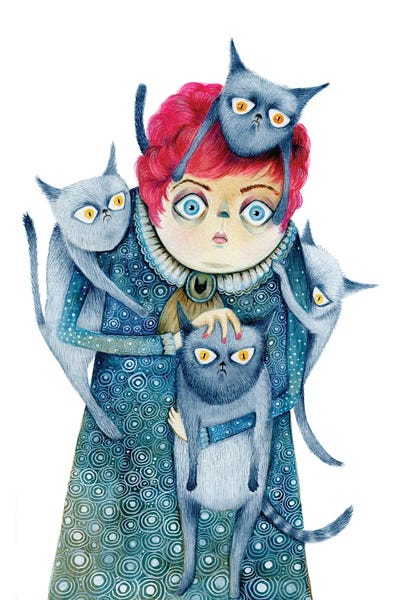 Crazy Cat Lady by TDow Thomas framed wall art