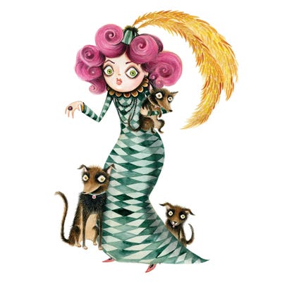 Crazy Dog Lady by TDow Thomas canvas print