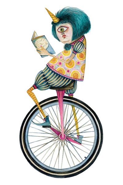 Reading: Cyclops On A Unicycle Reading About Stuff & Things by TDow Thomas