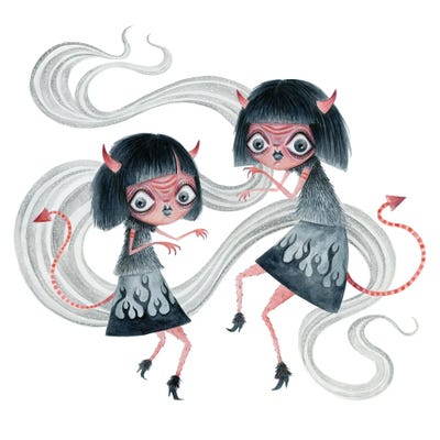 Dancing Devils by TDow Thomas framed wall art