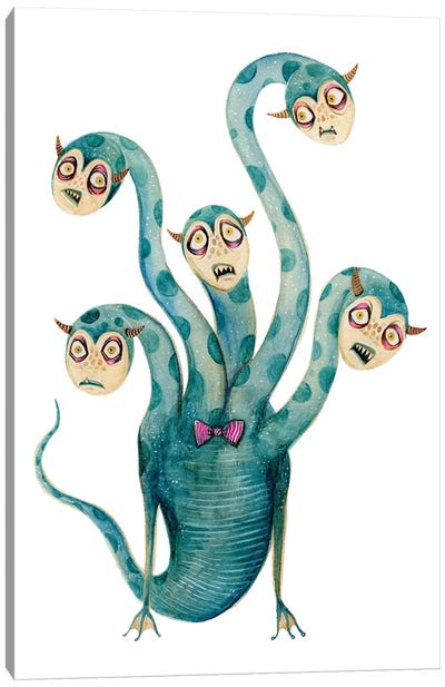 Hangry Hydra Canvas Art Print - Monster Art