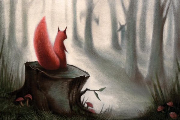 Squirrels: Little Red Riding Squirrel by TDow Thomas