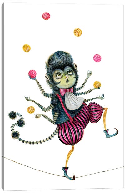 Monsieur Alanzo - The Juggling Jester Canvas Art Print - Monster Art