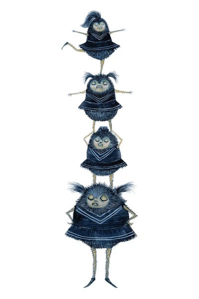 Monster 'Cheer' Squad by TDow Thomas framed wall art