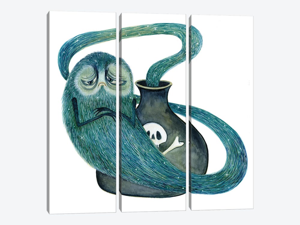Monster In A Bottle by TDow Thomas 3-piece Canvas Art