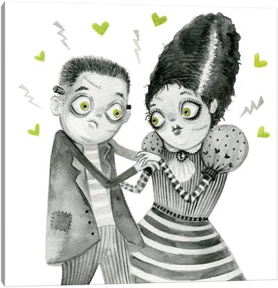 Electric Love Canvas Art Print - Bride of Frankenstein
