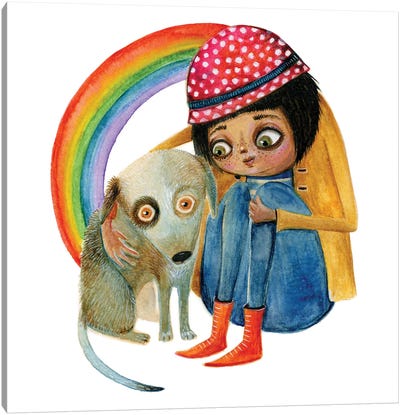 Puppies & Rainbows Canvas Art Print - TDow Thomas