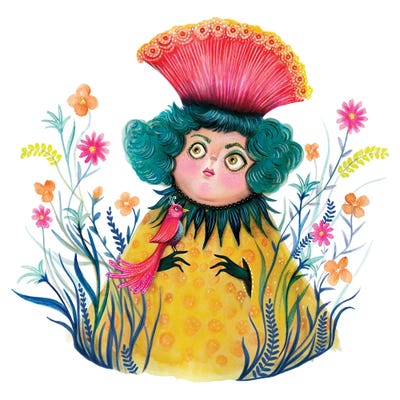 Tilda And Tooley In The Garden by TDow Thomas framed wall art