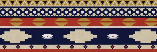 Tribal Inspired Patterns: Blue & Orange Tribal Pattern I by 5by5collective