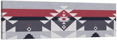 Wolf Gray Tribal Pattern Canvas Art Print - Textiles Collection
